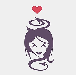 印花矢量圖 人物 女人 可愛卡通 色彩 免費素材