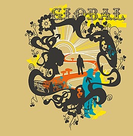 印花矢量圖 人物 女人 抽象 錄音機(jī) 免費(fèi)素材