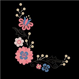 印花矢量圖 優(yōu)雅植物 草 花 色彩 免費(fèi)素材