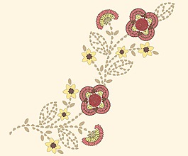 印花矢量圖 優(yōu)雅植物 花 葉子 色彩 免費素材
