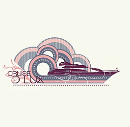 印花矢量圖 徽章標(biāo)記 交通 輪船 文字 免費(fèi)素材