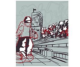 印花矢量圖 CG插畫 人物 男人 建筑 免費(fèi)素材