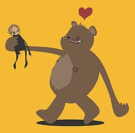 位圖 動物 熊 色彩 黑色 免費素材