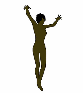 一個(gè)假扮女人剪影