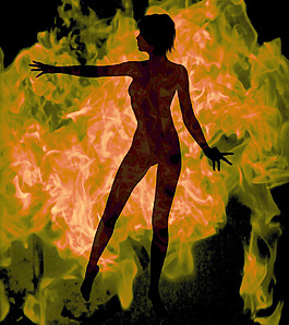 一個(gè)假扮女人剪影