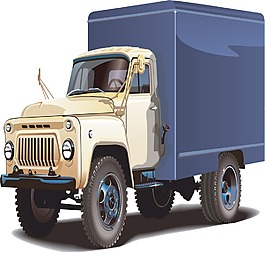 印花矢量图 交通 卡车 货车 色彩 免费素材