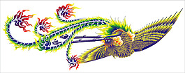 印花矢量圖 動(dòng)物 鳳凰 民族 色彩 免費(fèi)素材