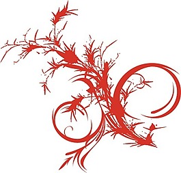 印花矢量圖 抽象 優(yōu)雅植物 抽象花卉 枝葉 免費(fèi)素材