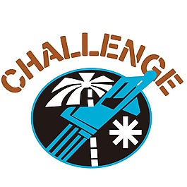 印花矢量圖 椰樹 文字 英文 challenge 免費(fèi)素材