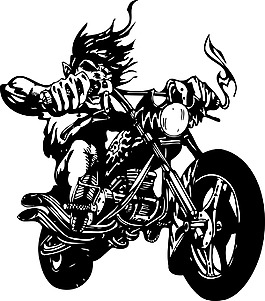 印花矢量圖 人物 男人 交通 摩托車 免費素材
