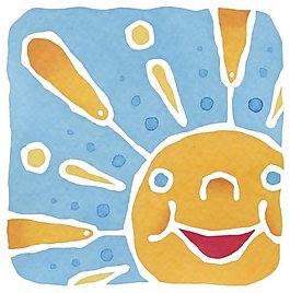 位图 色彩 黄色 浅蓝色 太阳 免费素材