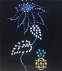 燙鉆 植物 花 色彩 藍色 免費素材