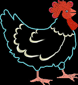 燙鉆 動物 公雞 色彩 紅色 免費素材