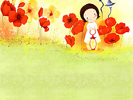位圖 人物 卡通人物 少女 花 免費(fèi)素材