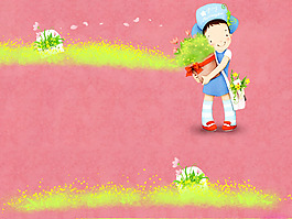 位圖 人物 卡通人物 少女 花 免費(fèi)素材
