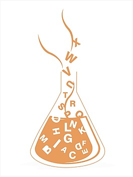 在字母表的孤立的烧杯背景