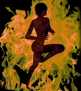 一個(gè)假扮女人剪影