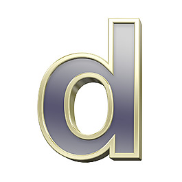 一個(gè)小寫(xiě)字母從黑色與金色的字母集