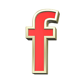 小寫字母的紅色與金框字符集