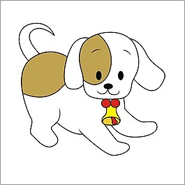印花矢量圖 狗 鈴鐺 可愛(ài)卡通 免費(fèi)素材