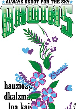 印花矢量圖 優(yōu)雅植物 花 草 文字 免費素材
