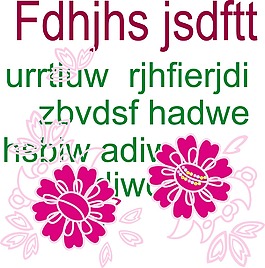 印花矢量圖 優(yōu)雅植物 花 文字 英文 免費(fèi)素材