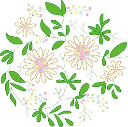 印花矢量圖 優(yōu)雅植物 花 草 色彩 免費素材