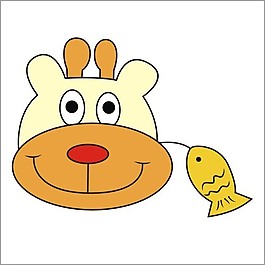 印花矢量圖 卡通動(dòng)物 熊 魚(yú) 可愛(ài)卡通 免費(fèi)素材