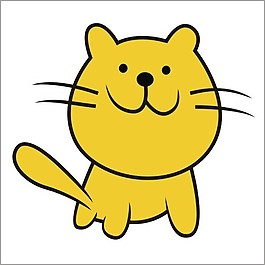 印花矢量圖 卡通動物貓 色彩 橙色 可愛卡通 免費素材