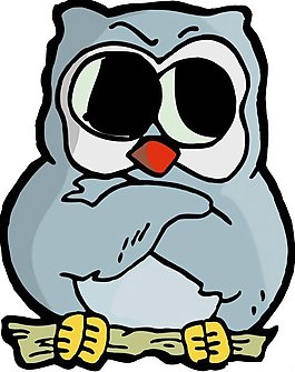 位圖 卡通動物貓頭鷹 可愛卡通 色彩 寶石藍色 免費素材