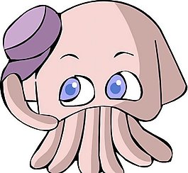 位圖 卡通動物章魚 可愛卡通 色彩 紫色 免費素材