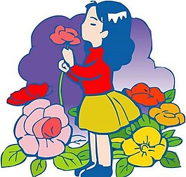 位圖 卡通人物 少女 可愛卡通 色彩 免費素材