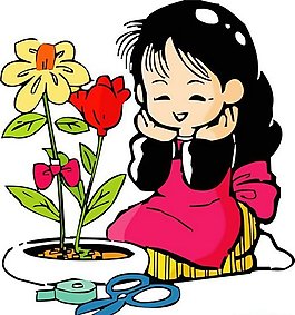 位圖 人物 少女 花 色彩 免費(fèi)素材