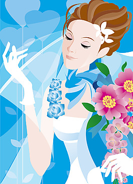 位圖 人物 少女 花 色彩 免費(fèi)素材