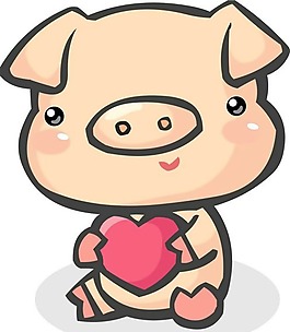 位圖 卡通動物 豬 可愛卡通 色彩 免費素材