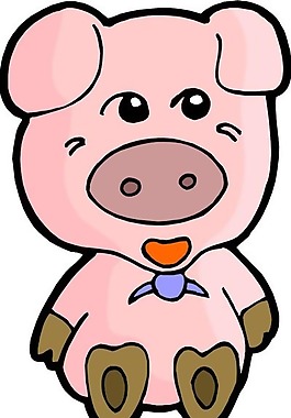位圖 卡通動物 豬 可愛卡通 色彩 免費素材