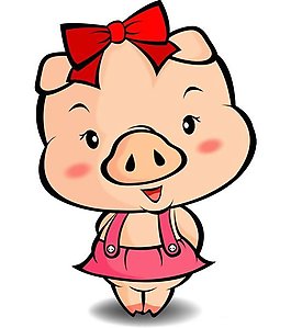 位圖 卡通動物 豬 可愛卡通 色彩 免費素材