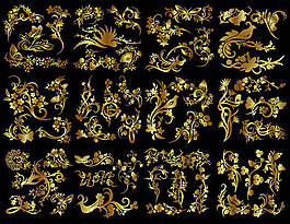 金色花紋矢量素材