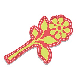 印花矢量圖 一枝花 色彩 紅色 免費素材
