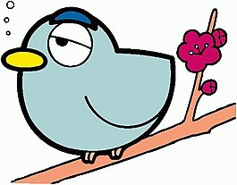 位圖 卡通動(dòng)物 鳥(niǎo)類(lèi) 梅花 可愛(ài)卡通 免費(fèi)素材