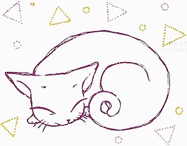 位圖 卡通動物 貓 可愛卡通 色彩 免費(fèi)素材