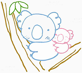 位圖 卡通動物 小熊 樹 可愛卡通 免費(fèi)素材