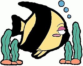 位圖 卡通動物 魚 珊瑚 可愛卡通 免費素材