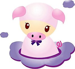位圖 卡通動物 小豬 可愛卡通 色彩 免費素材