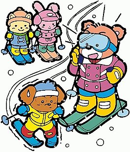 位圖 卡通動物 熊 可愛卡通 色彩 免費素材