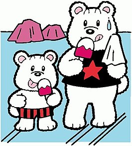 位圖 卡通動物 熊 可愛卡通 色彩 免費素材