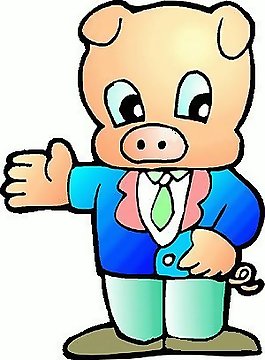 位圖 卡通動物 豬 可愛卡通 色彩 免費素材
