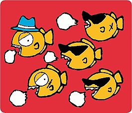 位圖 卡通動物 魚 可愛卡通 色彩 免費素材