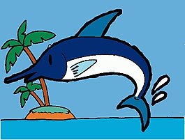 位圖 動物 魚 海豚 樹 免費素材