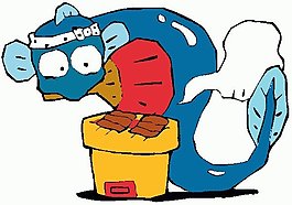 位圖 卡通動物 魚 可愛卡通 色彩 免費素材